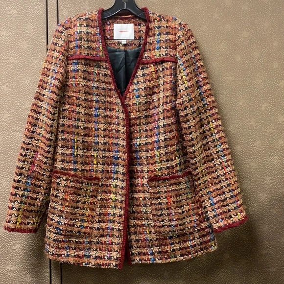 🔥🔥🔥Anthropologie Harlequin Tweed Blazer Jacket - Picture 8 of 16